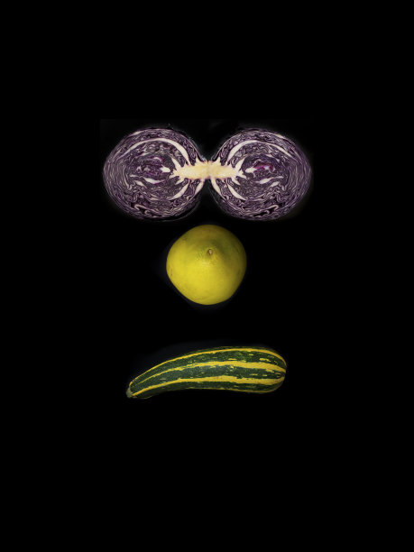 创造性的水果和蔬菜的肖像表达图片下载