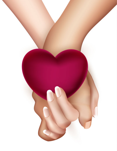 现实的牵手和心灵的矢量素材图片