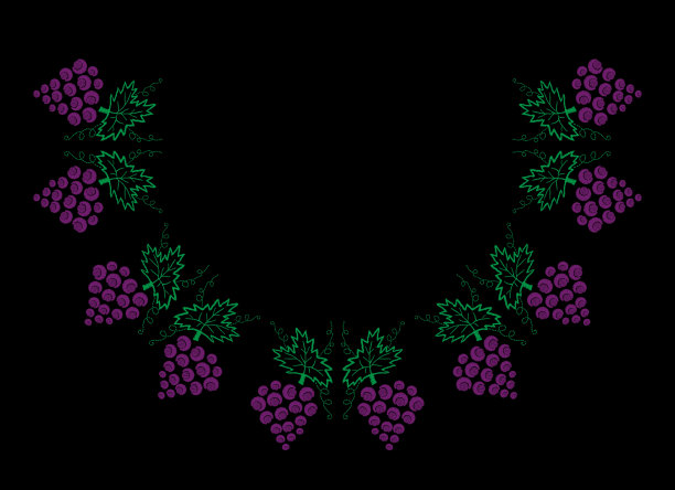 用藤叶和葡萄图案刺绣针法仿制图片下载