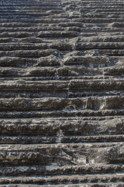 孤立的近距离石阶的古庙图片下载