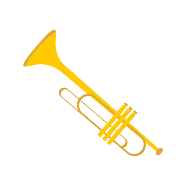 简单的金喇叭仪器矢量插图图形素材图片