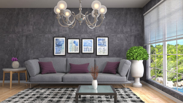 室内客厅。三维演示图片下载