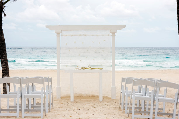 多米尼加共和国的沙滩婚礼图片下载