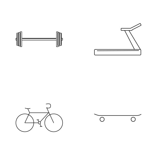 适合简单的线性矢量轮廓图标设置图片下载