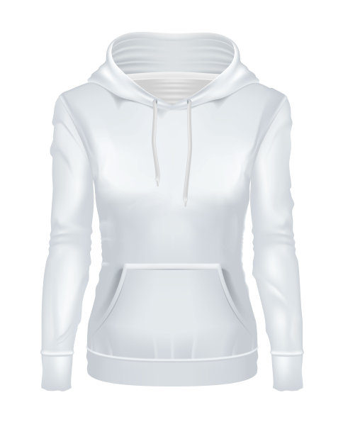 向量现实的白人女孩帽衫模板模型图片下载