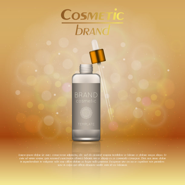 矢量3D化妆插图在一个柔和的光模糊背景与散焦。美丽逼真的化妆品产品设计模板。图片下载