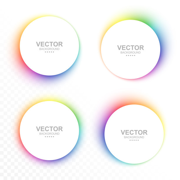 一套彩色模糊的圆形横幅图片下载