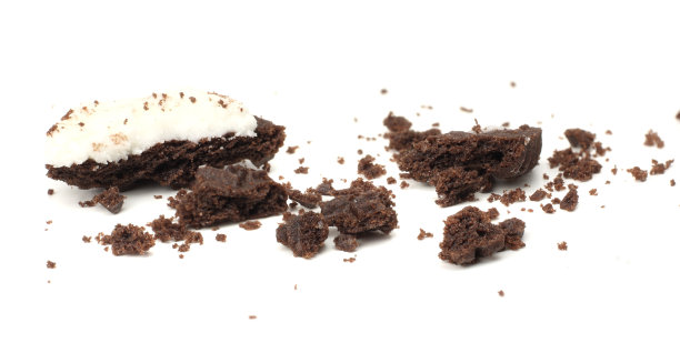 白色背景上孤立的巧克力饼干图片下载