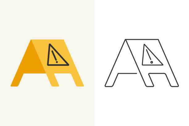 警告标志和线条样式的图标图片下载