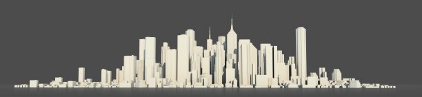 一个明亮背景上的白色城市的3d渲染图片下载