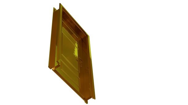 一个金色的门孤立在白色的3d渲染图片下载