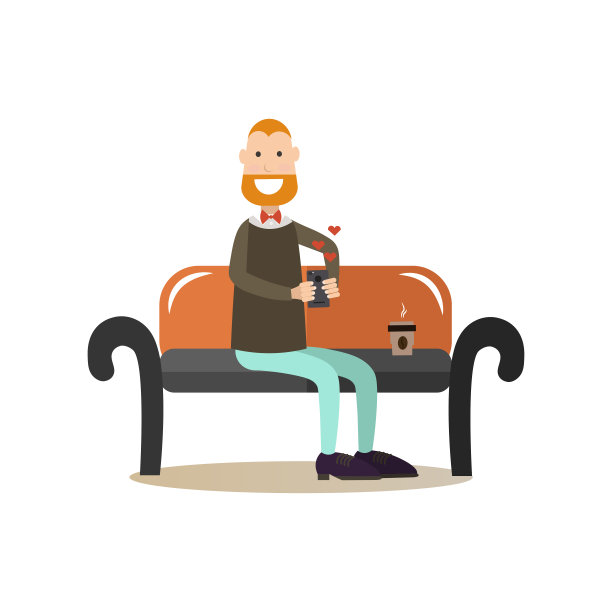 网民平面矢量插画图片下载