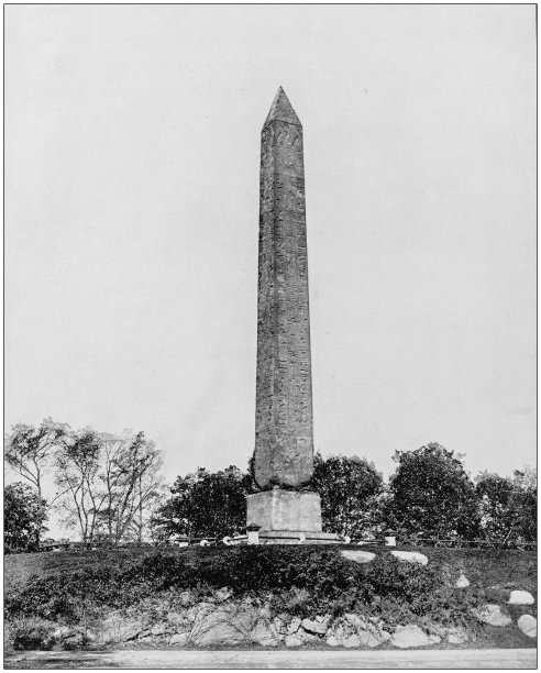 世界著名景点复古照片：纽约中央公园方尖碑图片下载