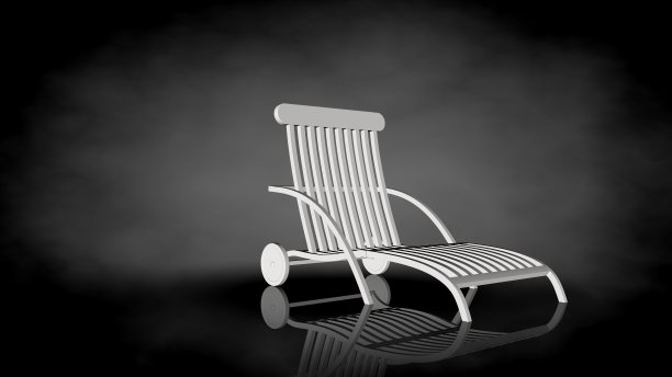 黑色背景上的白色椅子的3d渲染图片下载