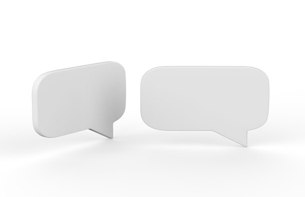 语音气泡盒，3D插图图片下载
