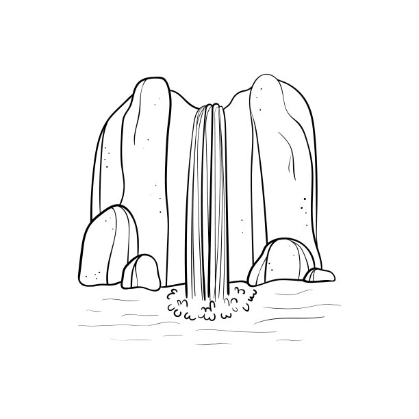 矢量插图的瀑布。图片下载