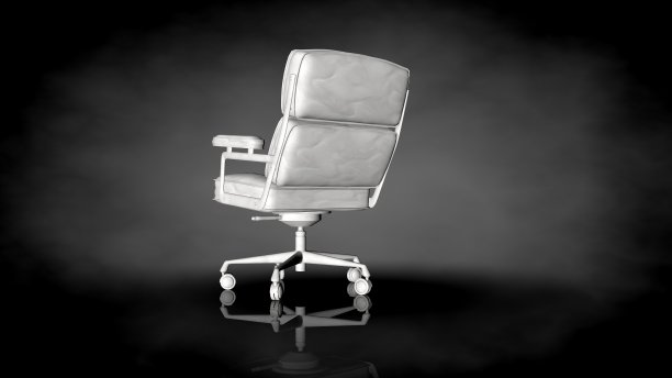 黑色背景上的白色椅子的3d渲染图片下载