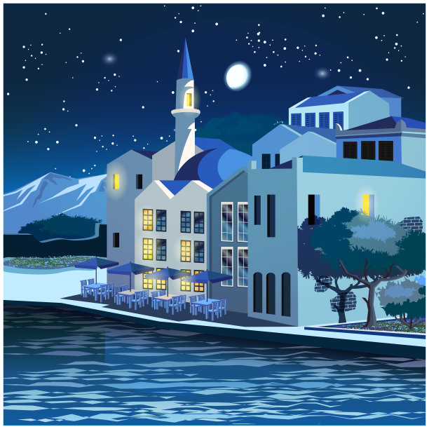 夜景如画的码头图片下载