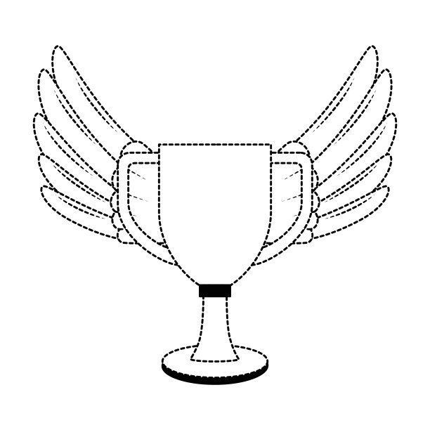 奖杯与羽翼冠军奖图片下载