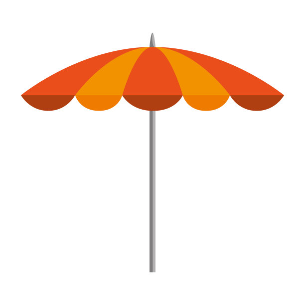 海滩伞孤立图标图片下载
