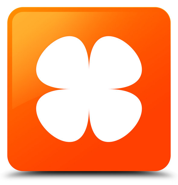 花叶子图标橙色方形按钮图片下载