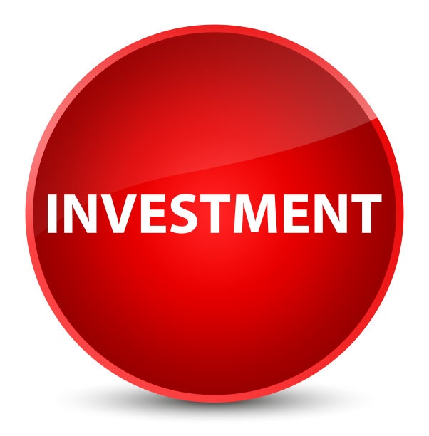 投资优雅的红色圆形按钮图片下载