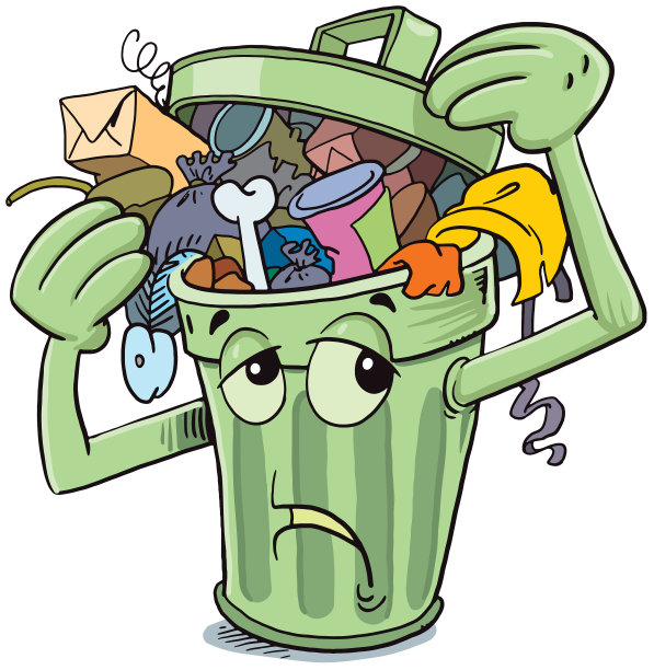 吉祥物是一个卡通垃圾桶。图片下载