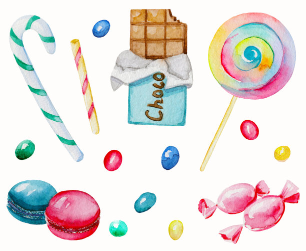 水彩糖果套装图片下载