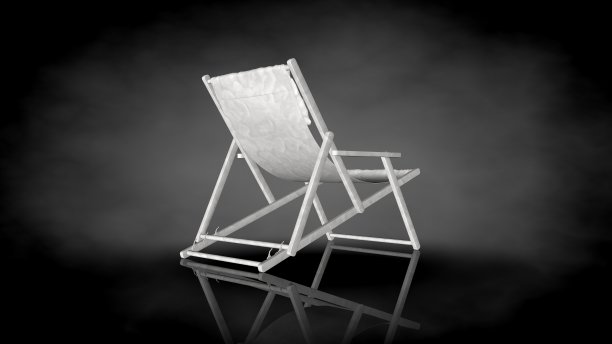 黑色背景上的白色椅子的3d渲染图片下载