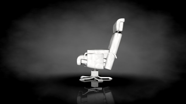 黑色背景上的白色椅子的3d渲染图片下载