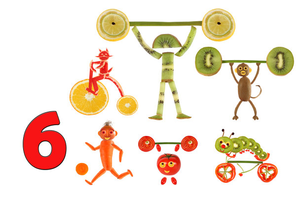 学习计算。卡通蔬菜和水果，作为一个插图的数学教育学龄前儿童。图片下载