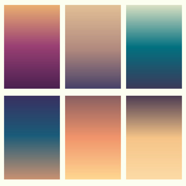 彩色软矢量背景梯度集。摘要梯度收集设计模板。素材图片