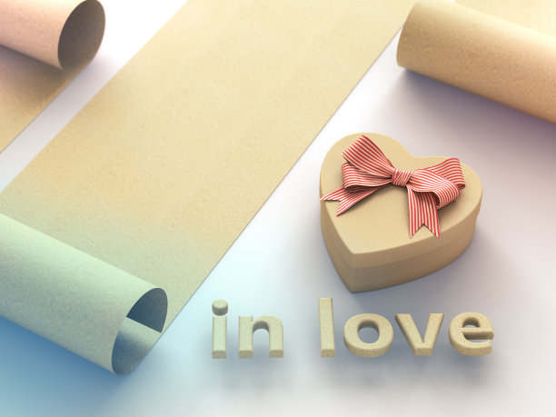 心形礼品盒素材图片