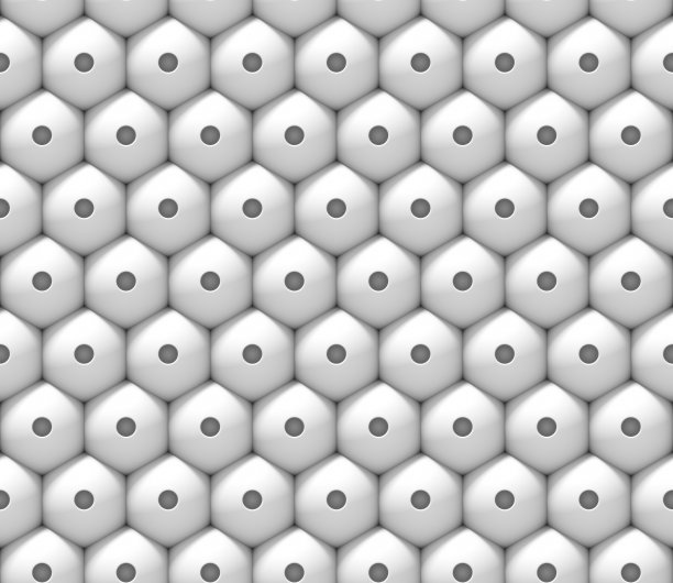 无缝白色六边形背景由圆角物体制成(3d插图)图片下载