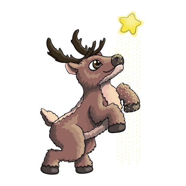 矢量插图可爱有趣的小鹿卡通图片下载