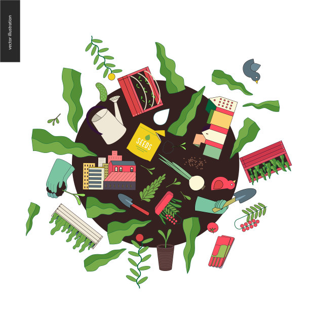 城市农园拼贴图片下载