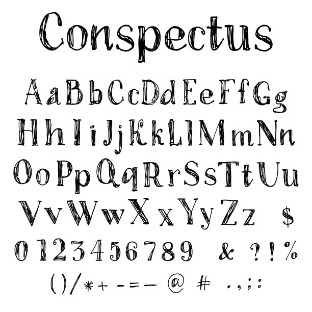 手绘涂鸦墨水笔字母表图片下载