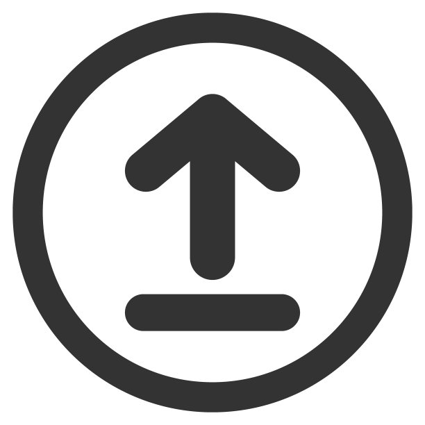 圆形上传图标矢量图图片下载