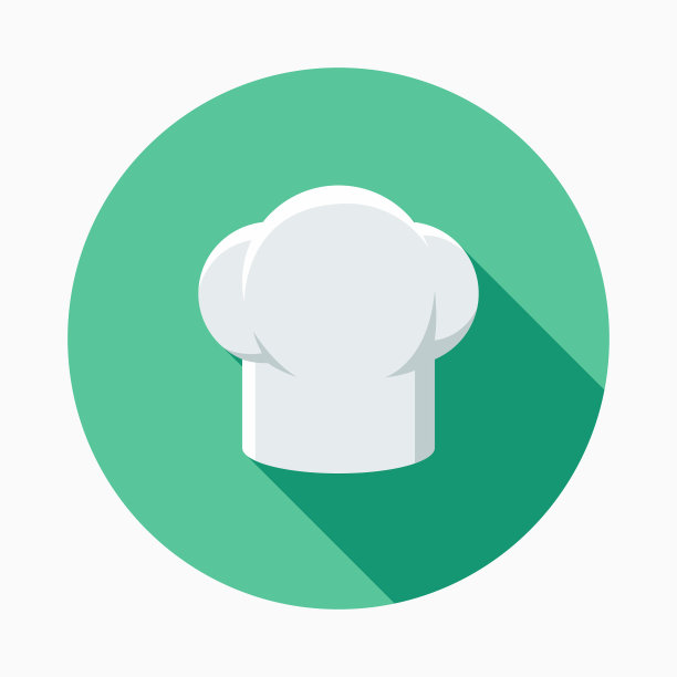 餐厅平面设计厨师的帽子图标与侧影图片下载