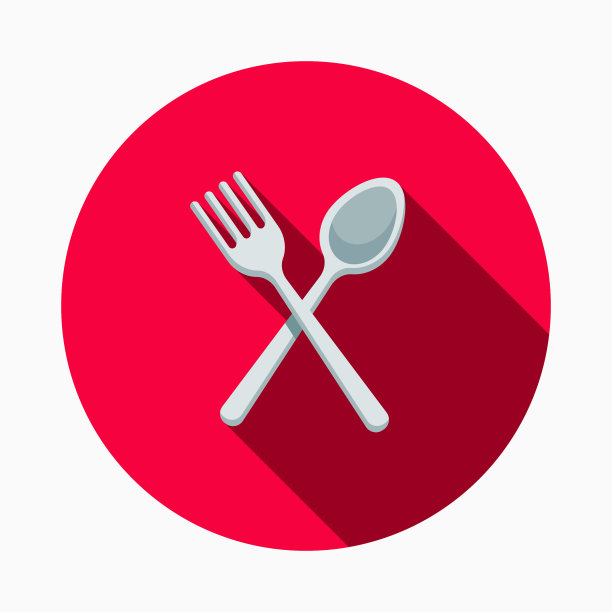 刀匙餐厅平面设计图标与侧影图片下载