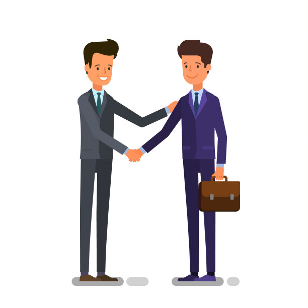 卡通商务人士握手达成合作图片下载