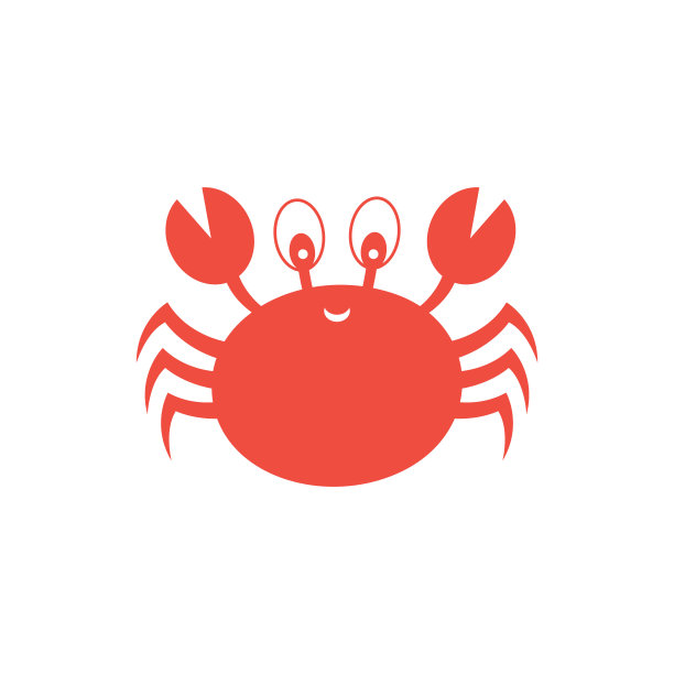 可爱的红蟹矢量素材图片
