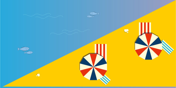 夏日海滩的顶视图图片下载