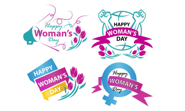 妇女节快乐模板套装素材图片