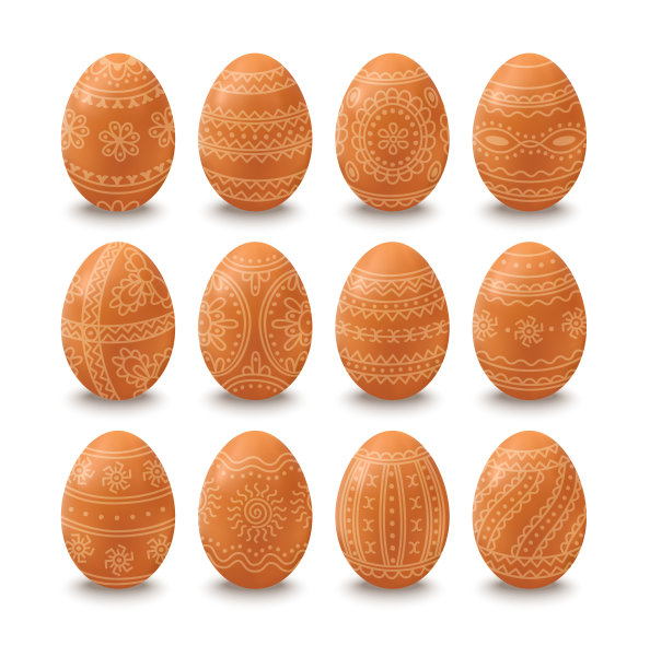 一套米色复活节彩蛋与民族图案图片下载