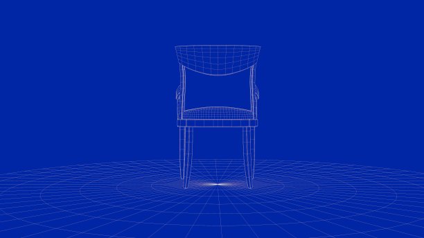 一个轮廓椅子对象的3d渲染图片下载