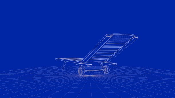 一个轮廓椅子对象的3d渲染图片下载