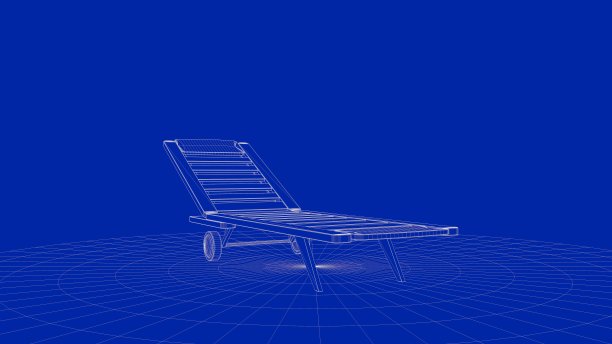 一个轮廓椅子对象的3d渲染图片下载