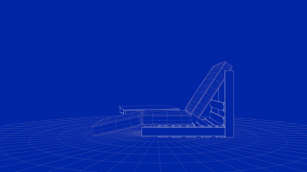 一个轮廓椅子对象的3d渲染图片下载