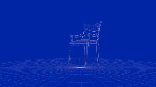 一个轮廓椅子对象的3d渲染图片下载
